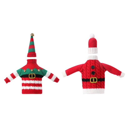 Christmas Holiday Decoration Knitted Clothes Wine Bottle